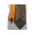 Slim line stropdas oranje bruin zwart